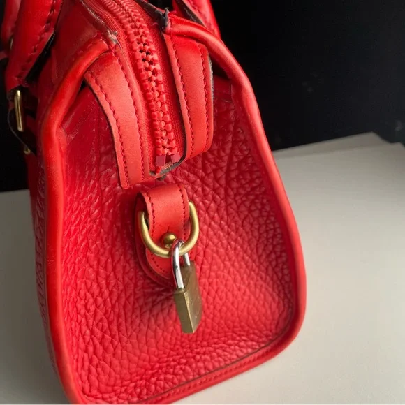 Dooney and Bourke awl Leather Red satchel crossbody bag P29 - Picture 10 of 16